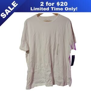[Sale: 2 for $20!] New White Cotton Crew Neck T-Shirt by Karen Scott - 1X 0057